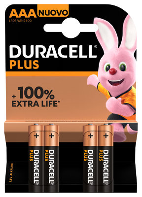 BLISTER 4 PILAS DURACELL PLUS POWER AAA (LR03) K4