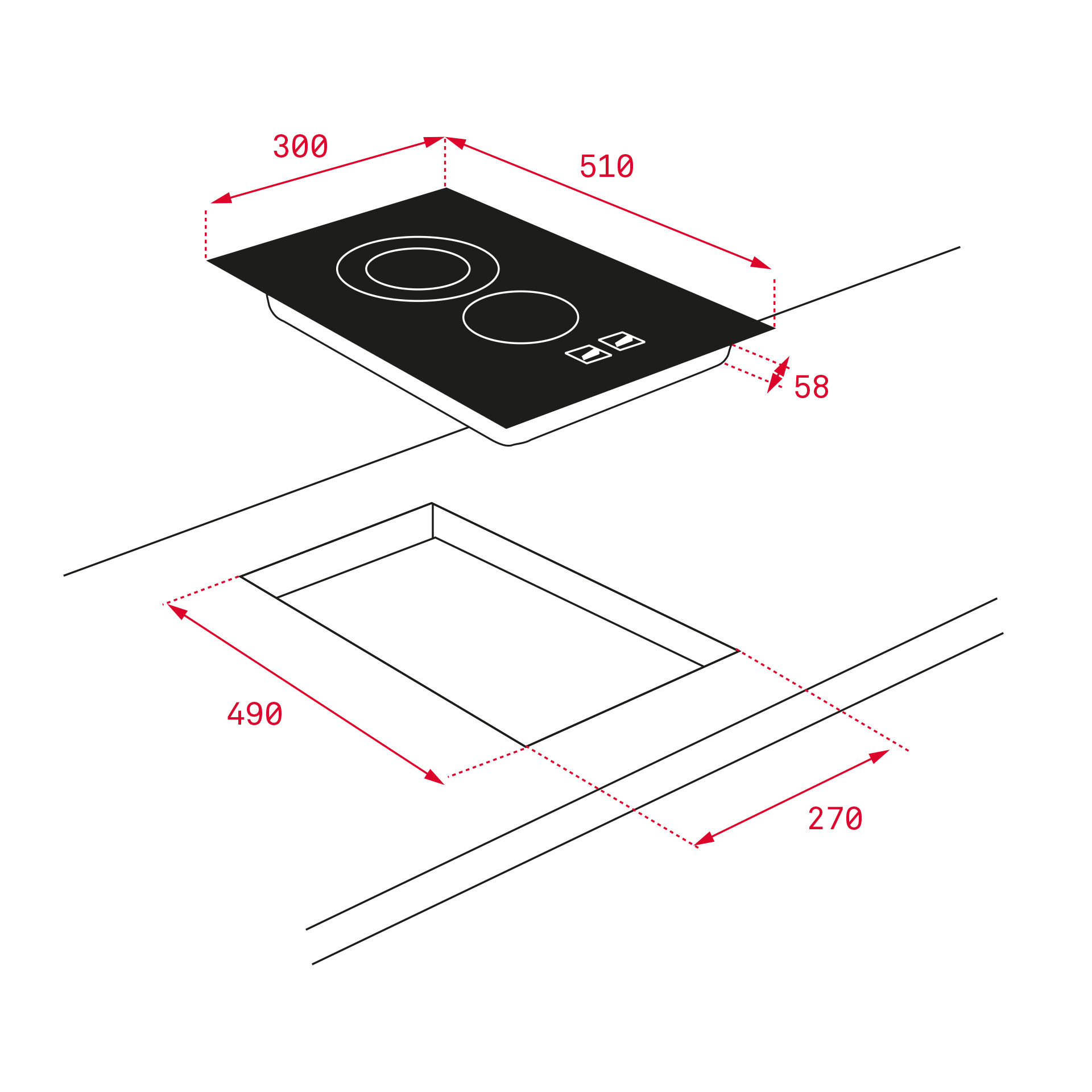 VITROCERAMICA TEKA TBC32010TTCBK 2F Z.18CM 2900W 30CM NGA 112550007