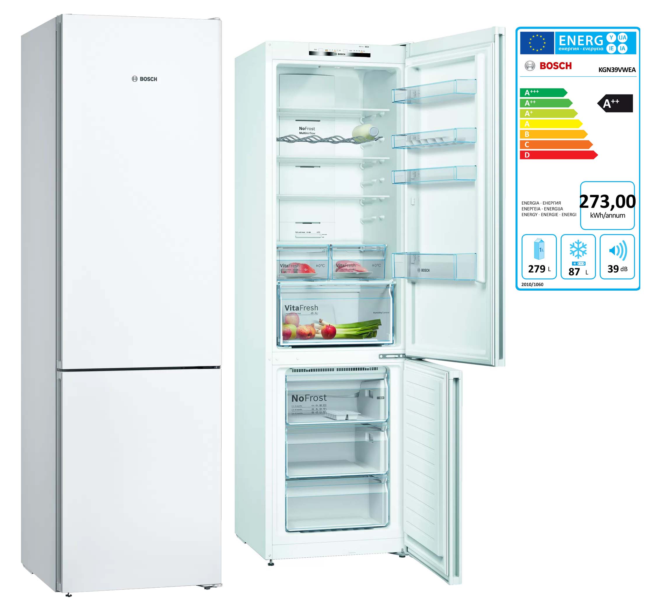 Compra ganga de Bosch KGN39VWEA frigorífico combi clase e 203cm