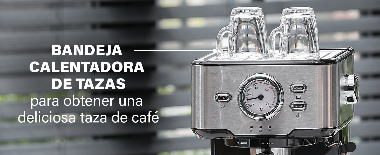 Princess 249412 Máquina de café para Espresso, Compatible con cápsulas  Nespresso y café molido, 1 o 2 tazas, 20 bares de presión, Depósito  extraíble