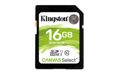 TARJETA SD KINGSTON 16GB CANVAS SELECT CL10