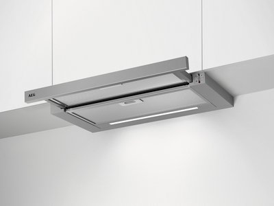 .AT.CAMPANA DECORATIVA INTEGRABLE AEG DPE5660M 60CM 445M/H INOX