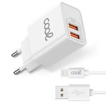 CARGADOR RED IPHONE COOL 2USB+CABLE LIGHTNING 1.2M 2.4 BCO