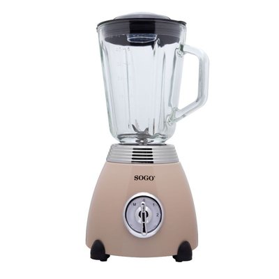 BATIDORA VASO RETRO SOGO BAT-SS-5565 500W 1,5L JARRA CRISTAL BEIGE