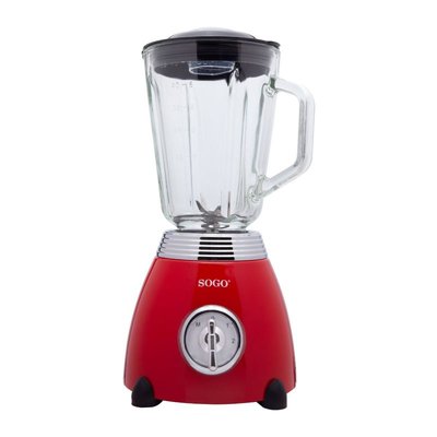 BATIDORA VASO RETRO SOGO BAT-SS-5560 500W 1,5L JARRA CRISTAL ROJO