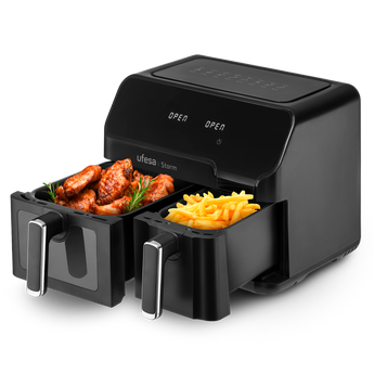 FREIDORA SIN ACEITE UFESA 72805565 STORM 2700W 9L (5,5L+3,5L) DOBLE CUBETA