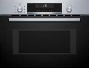 .AT.HORNO COMPACTO BOSCH CMA585GS1 5F C/MICRO HIDRO 45CM 44L CRIST.NGO INOX