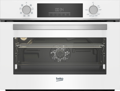 .AT.HORNO COMPACTO BEKO BBCM18300W MULT.8 A GUIA TELESC. HIDRO 45,5CM 48L CRIST.BCO