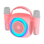 ALTAVOZ COOL BLUETOOTH MUSICA 6W MINI KARAOKE PARTY +2 MICROFONOS ROSA