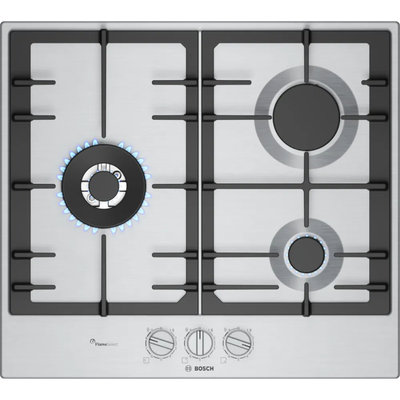 .AT.PLACA GAS BOSCH PCC6A5I90 3F C/WOK FLAMESELECT 60CM INOX