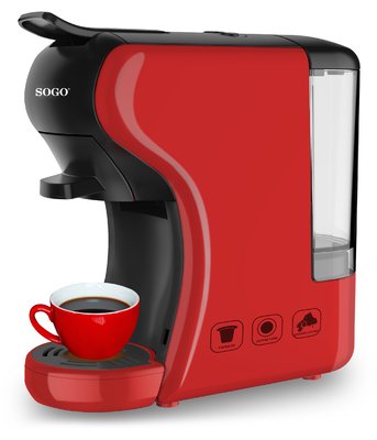 CAFETERA SOGO CAF-SS-5675-R MULTI CAPSULA 19BAR 0,6L 1450W ROJA