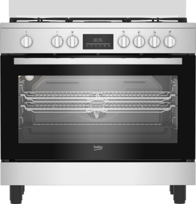 .AT.COCINA GAS BEKO BGM 11226 EX 90X60 5F C/WOK G.NAT HORNO INOX
