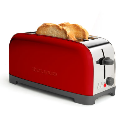 TOSTADOR TAURUS VINTAGE ROJO 960654000 1400W LARGO 2 RANURAS