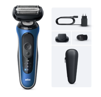 AFEITADORA BRAUN CUIDADO PERSONAL 62-B1200S SERIE 6 AUT. 60MIN WET&DRY 2 MODOS