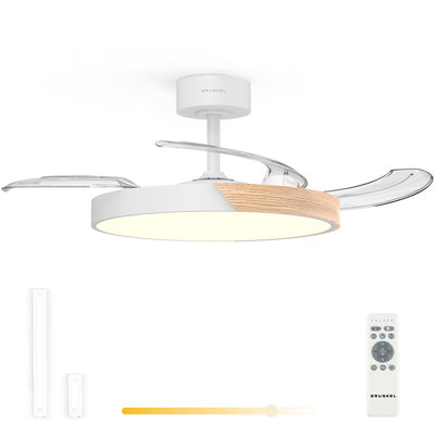 VENTILADOR TECHO GRUNKEL SKYDUAL42 106CM 30W LED 24W 6 VEL.MADERA/BCO