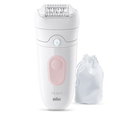 DEPILADORA BRAUN SILK-EPIL 5 SE5-011 WET&DRY 28 PINZAS 2 VEL. SMARTLIGHT BLANCO/ROSA