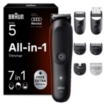 RECORTADOR BRAUN SERIES 5 AIO5520F1 7 EN 1 3-21MM 120MIN NEGRO WET&DRY