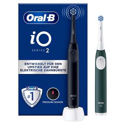 CEPILLO DENTAL ORAL-B IO 2 DUO CLEAN & CARE PACK 2 3 MODOS 2 CAB. NEGRO/VERDE SENSOR PRESIÓN